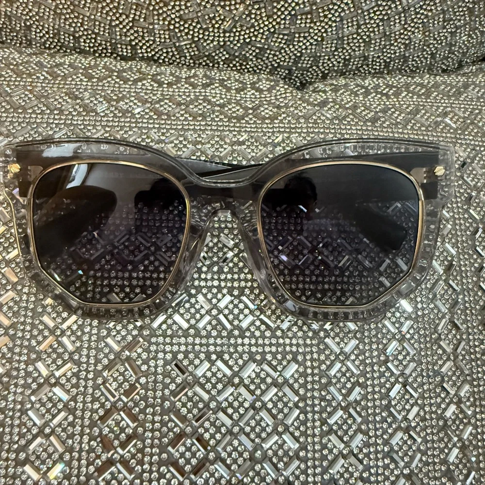Burberry Grey Transparent Stylish Grey and Gold Sunglasses - Picture 6 of 9